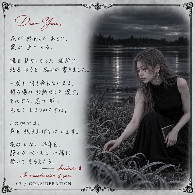 CONSIDERATION — haineからの手紙